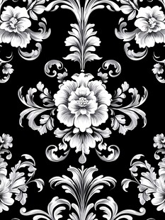 黑色欧式古典花纹