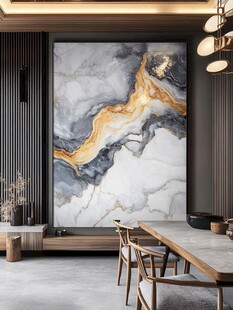 大理石纹路客厅流体画