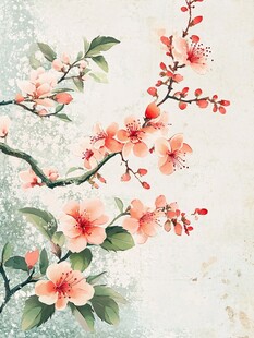 典雅桃花装饰画