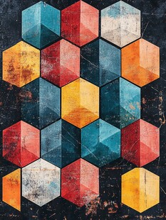 工业风立体几何装饰画