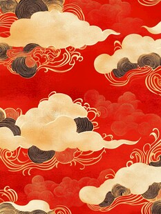 红色云纹