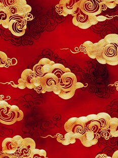 米黄色绸缎吉云图案