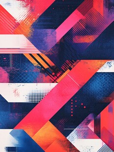 几何渐变色块背景墙