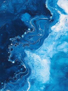 蓝色流体创意抽象画