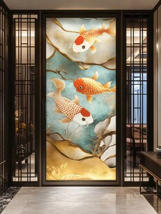 现代屏风鲤鱼图