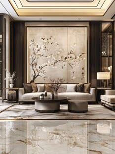 新中式镶嵌硬包背景墙