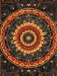 立体铜色拼花图案