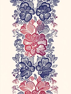 手绘小花提花图案