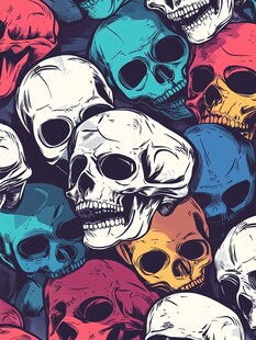 彩色骷髅头