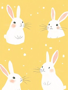 兔兔印花图案四方连续