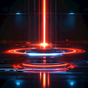 红色科技感光晕光