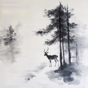 鹿晶瓷画