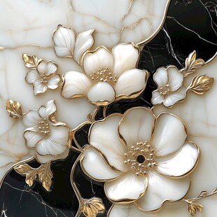 立体手绘金属花卉