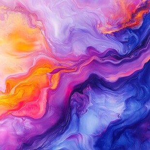 渐变抽象流体装饰画