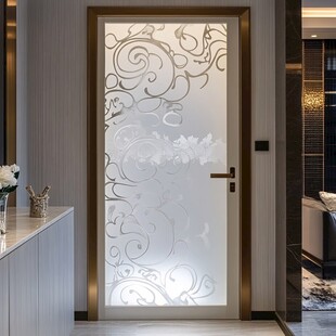 艺术玻璃平开门