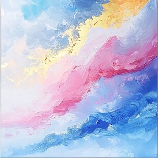 肌理彩色流体装饰画