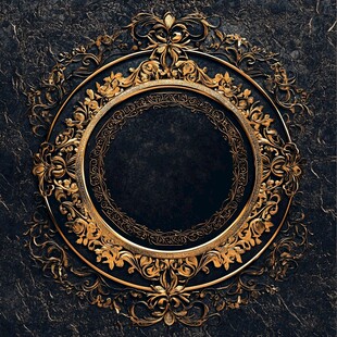 欧式圆形浮雕金花