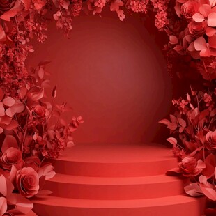 3d立体玫瑰花藤背景