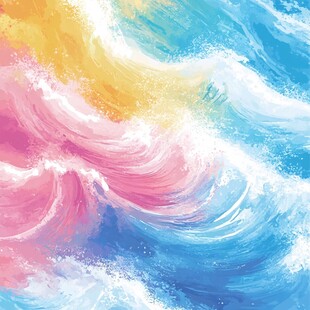 彩色海浪浪花