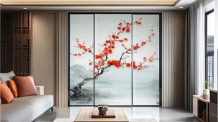 梅花轻奢背景墙