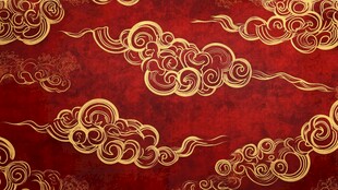 屏风背景云纹漆器