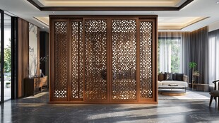 中式屏风门