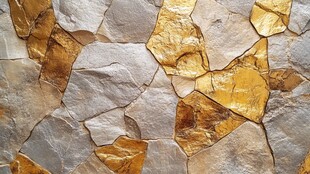黄色石片装饰墙