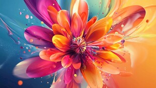 抽象花朵绚丽炫彩背景