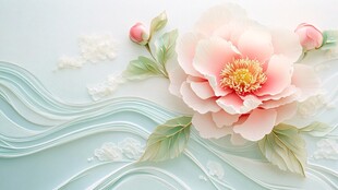 3d立体花卉牡丹