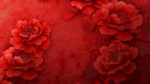 大红花布印花素材渐变