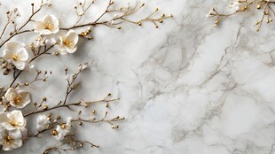 大理石春天花鸟壁纸