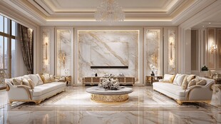 轻奢金线客厅背景