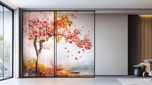 新中式红叶屏风