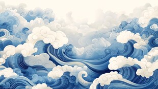 海浪云纹浪花背景