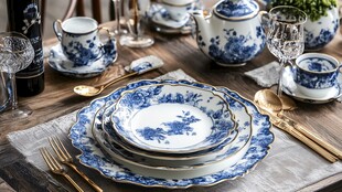 青花瓷餐具系列菜品