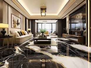 极简金箔石根线条对拼