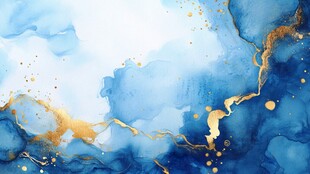 蓝色流体创意抽象画