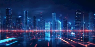 现代科技城市缤纷炫彩