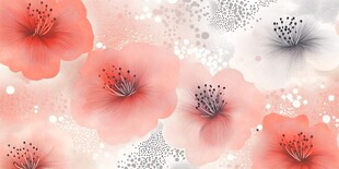 数码印花图案手绘花卉