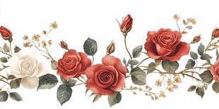 手绘质感玫瑰花