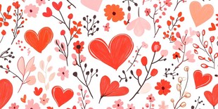 抽象底纹植物心