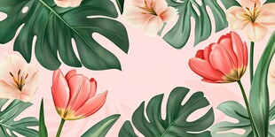 植物背景扁平插画