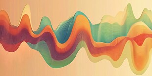 彩色渐变波浪线