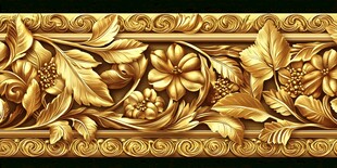 金色花卉浮雕