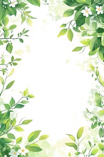边框底纹绿叶