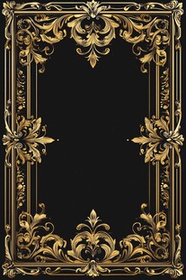 金色浮雕花纹边框