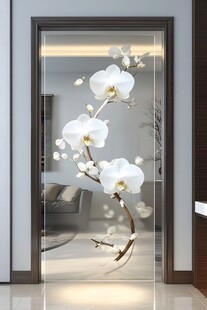 玻璃门装饰花