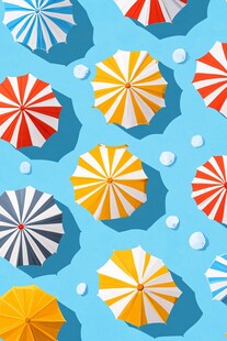 湖蓝色橘粉色立体背景