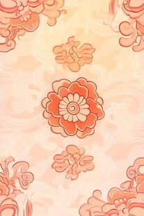 不规则云纹花印花图