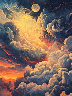 立体画云海